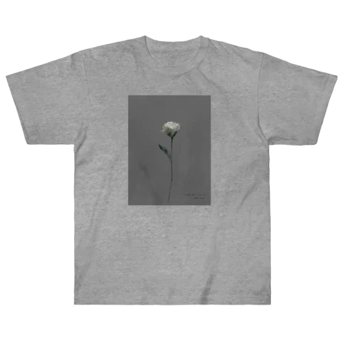 * charcoal gray × gray blue flower * Heavyweight T-Shirt
