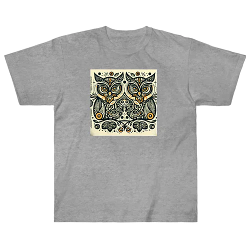 Symmetrical Owls ヘビーウェイトTシャツ