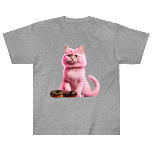 cat and donut ヘビーウェイトTシャツ