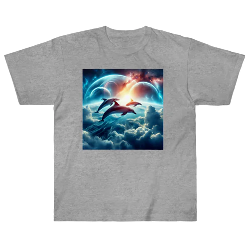 宇宙海（イルカ） Heavyweight T-Shirt