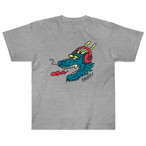 ヘッドホン・ドラゴン Heavyweight T-Shirt