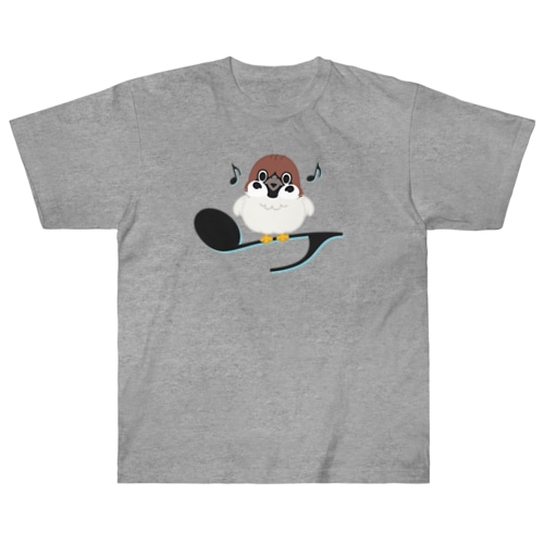 スズメがちゅん B-L Heavyweight T-Shirt