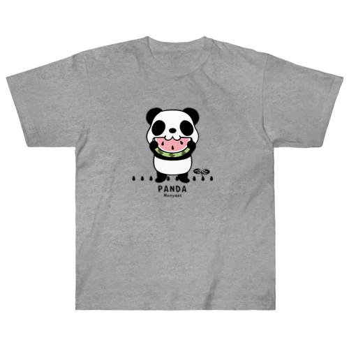 スイカを食べるパンダちゃん C ヘビーウェイトTシャツ