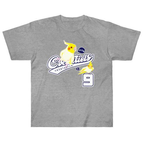 Cockatiels 9 ルチノー オカメインコ ルチノスケ カレッジ ロゴ 0535 スサー付 ヘビーウェイトTシャツ