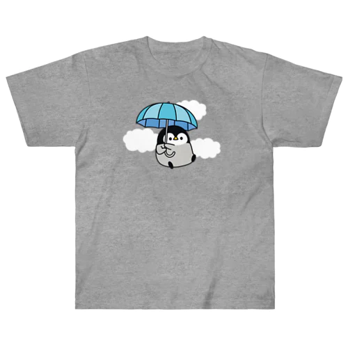 心くばりペンギン　雨の日ver. ヘビーウェイトTシャツ