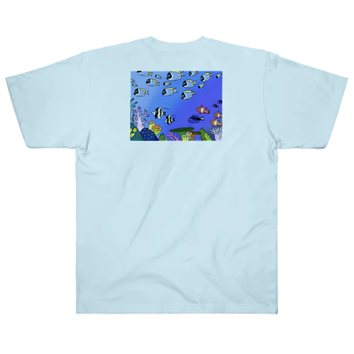 パウダーブルーが泳ぐ海 Heavyweight T-Shirt