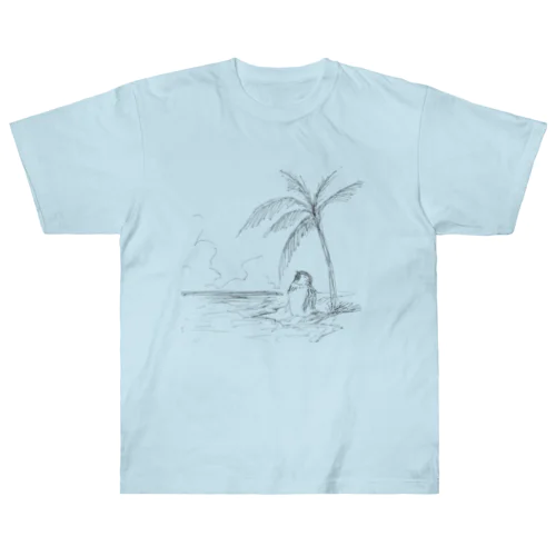 夏のペンギン　サマーバケーション Heavyweight T-Shirt