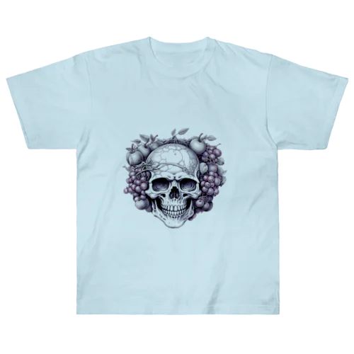 フルーツに囲まれたSKULL ヘビーウェイトTシャツ