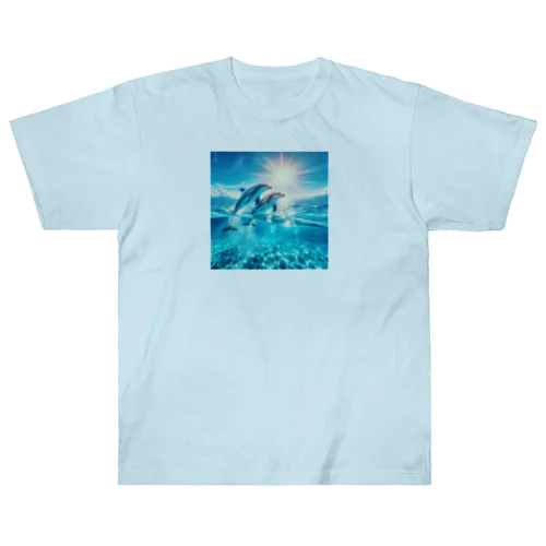 美しい海とイルカ🐬✨ Heavyweight T-Shirt