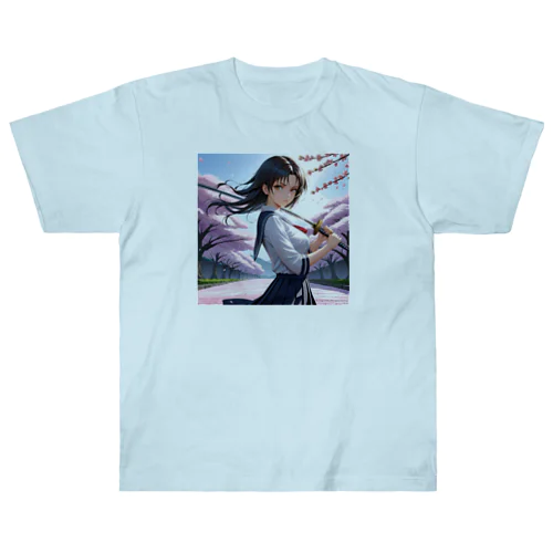 剣に生きる少女 Heavyweight T-Shirt