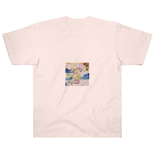 🌙と女の子 ヘビーウェイトTシャツ