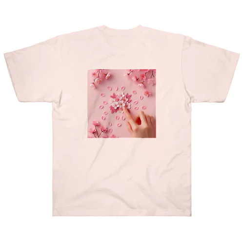 さくらの花びらで遊ぼう♪ Heavyweight T-Shirt