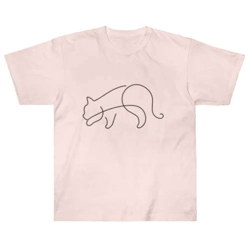忍び歩きシンプル黒猫 Heavyweight T-Shirt