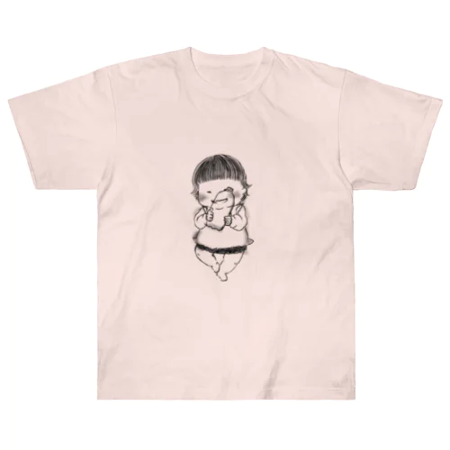 ペットボトルで遊ぶ赤ちゃん Heavyweight T-Shirt