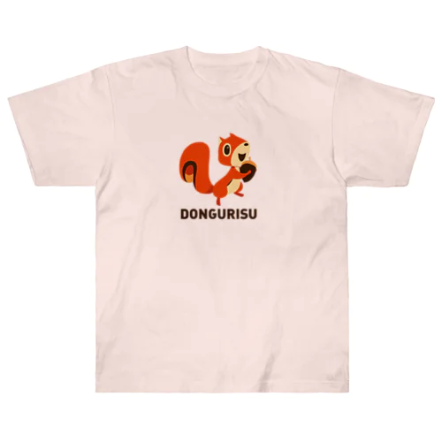 DONGURISU (どんぐリス) 茶色ロゴ ヘビーウェイトTシャツ