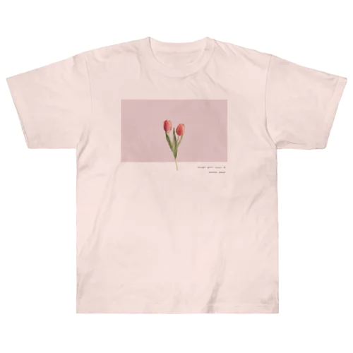 🍑 Peach Tulip . Heavyweight T-Shirt