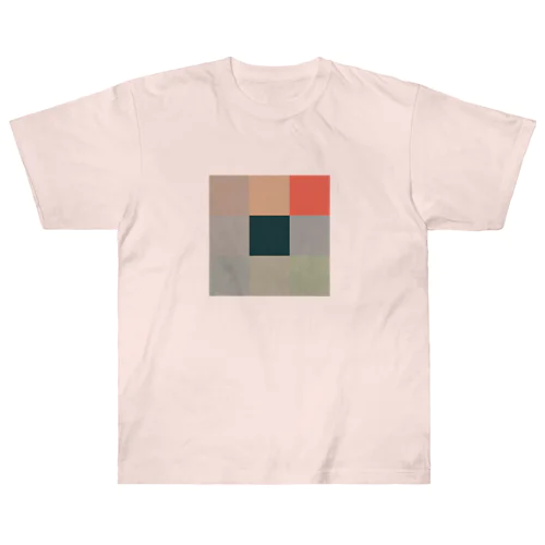 印象、日の出 - 3×3 のドット絵 ヘビーウェイトTシャツ