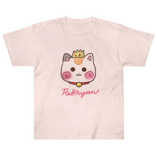 (ピンクロゴ)顔だけ☆れぉにゃん ヘビーウェイトTシャツ