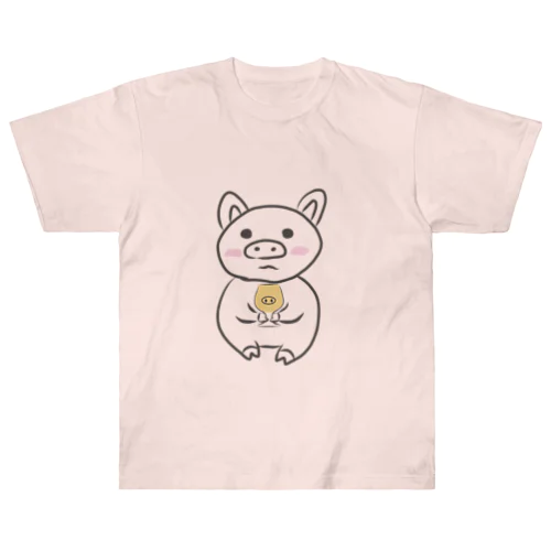 乾杯待ちのぶた　カラーver. ヘビーウェイトTシャツ