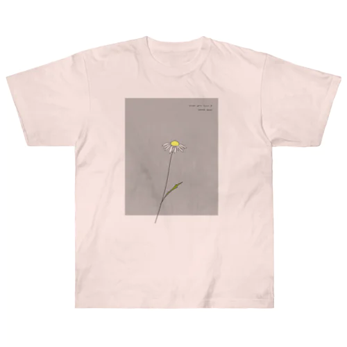 *White flower . ヘビーウェイトTシャツ