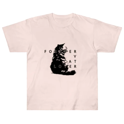 forever y cat lover (monochrome) Heavyweight T-Shirt