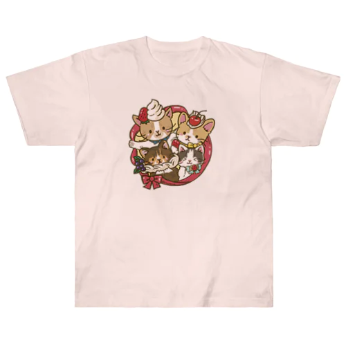 美味しそうなリースにゃん Heavyweight T-Shirt