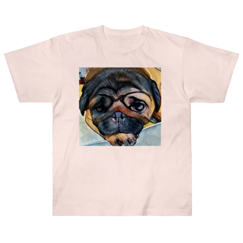 パグ犬　花ちゃん　 ヘビーウェイトTシャツ