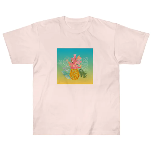 珊瑚礁をまとったパイナップル ヘビーウェイトTシャツ