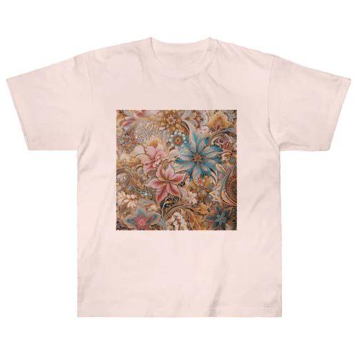 お花のバティック柄 Heavyweight T-Shirt