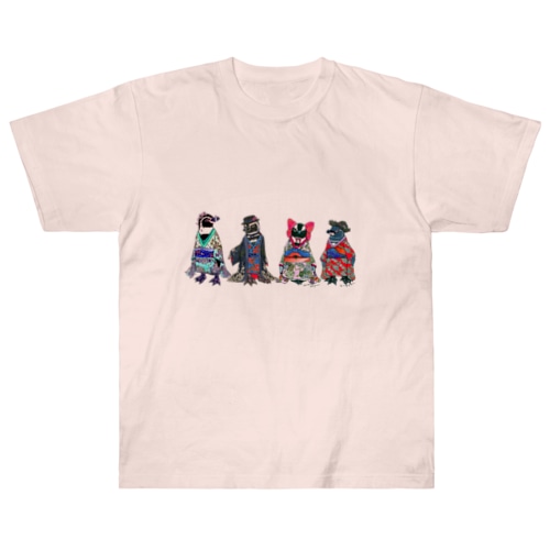 桜梅桃李-Spheniscus Kimono Penguins- Heavyweight T-Shirt