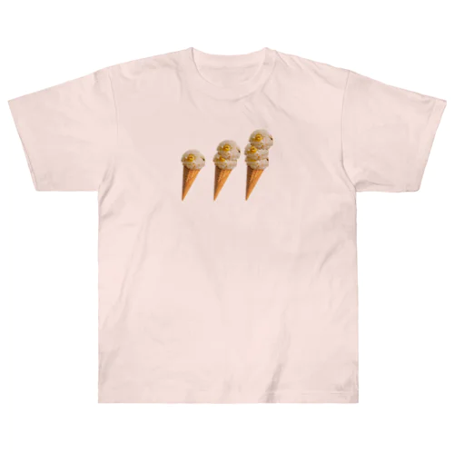 栗ご飯（アイスクリーム） ヘビーウェイトTシャツ
