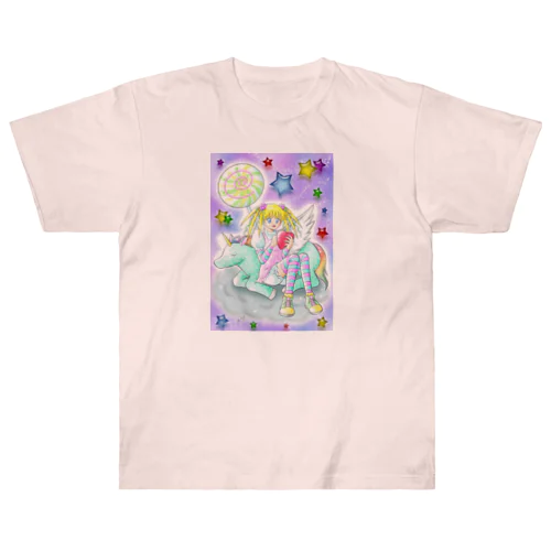 ユニコーンと少女 Heavyweight T-Shirt