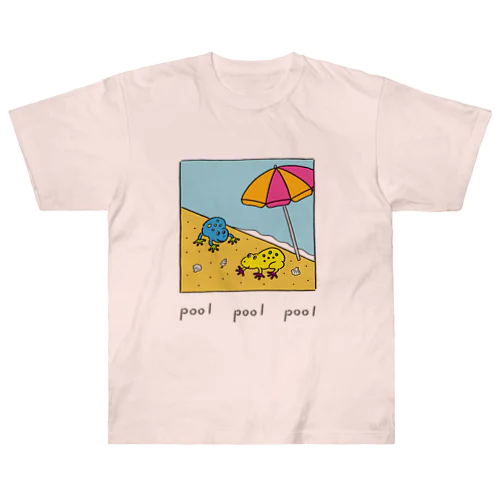 pool カエル ヘビーウェイトTシャツ