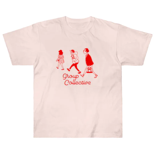 Group Collective Red ヘビーウェイトTシャツ