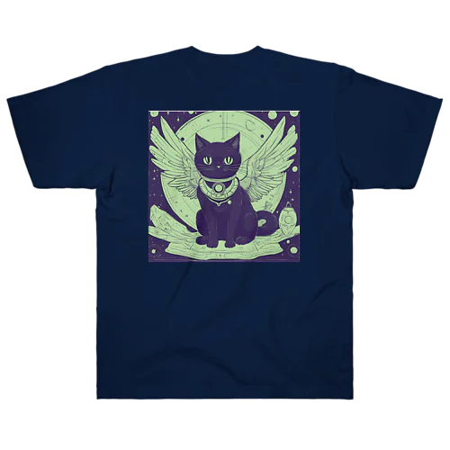 宇宙黒猫キョロちゃん(チョコミント) Heavyweight T-Shirt