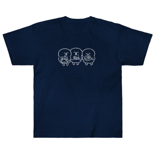 ぴよこ豆(即席ラーメンをかじる･トリオ) ヘビーウェイトTシャツ