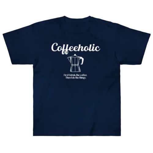 COFFEEHOLIC white logo Heavyweight T-Shirt