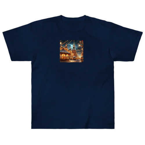 美しいイルミネーション✨の夜景✨ ヘビーウェイトTシャツ