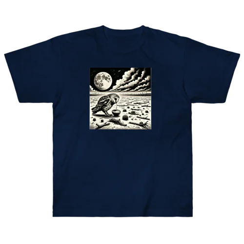 Silent Flight: The Impact of Climate Change on Owl Food Scarcity ヘビーウェイトTシャツ