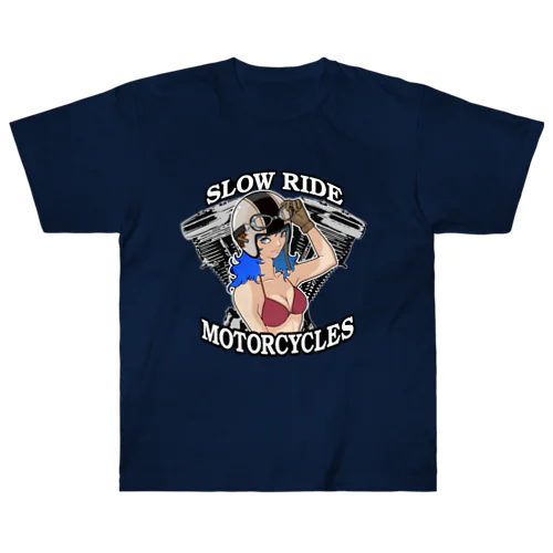 SLOW RIDE MOTORCYCLES Heavyweight T-Shirt