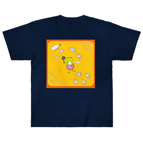 カエルちゃんと餃子ちゃん🐸🥟 ヘビーウェイトTシャツ