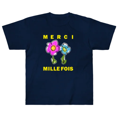 MERCI MILLE FOIS【めっちゃありがとう】フランス語でアピールする Heavyweight T-Shirt