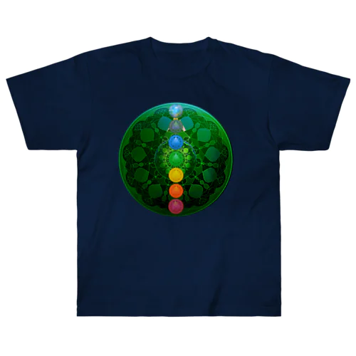 宇宙曼荼羅　緑の奇跡 ヘビーウェイトTシャツ