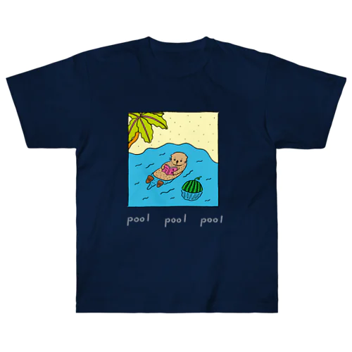 pool  ラッコ 白文字 Heavyweight T-Shirt