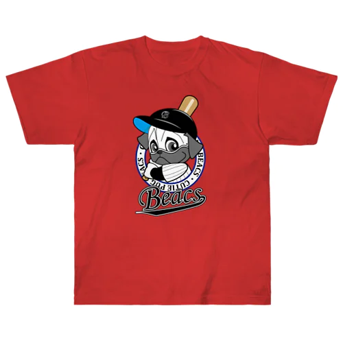 CutiePugBEACS baseball ヘビーウェイトTシャツ