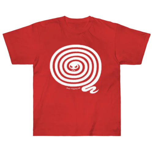 Spiral Snake-White Heavyweight T-Shirt