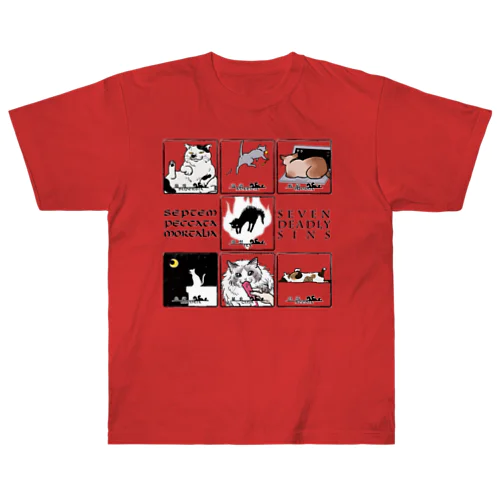 七つの大罪（猫）カラー版 ヘビーウェイトTシャツ