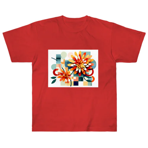 華麗な菊の彩り ヘビーウェイトTシャツ