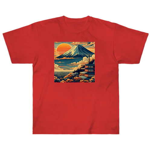 日本の風景:富士吉田市で見られる絶景、 Heavyweight T-Shirt