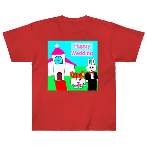 Happy ウェディング Heavyweight T-Shirt